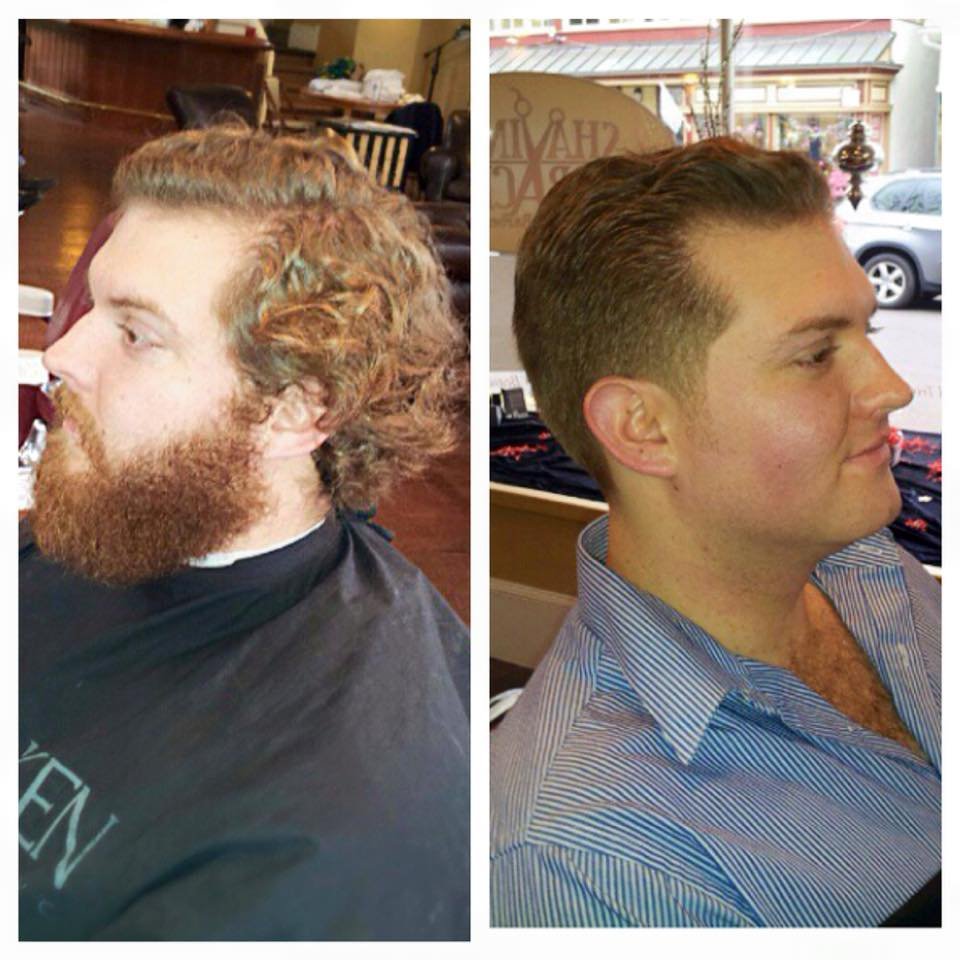 Before and after haircut transformation
